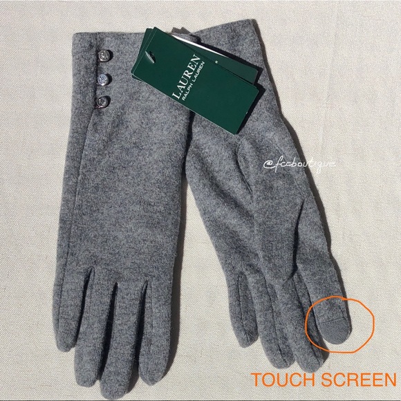 Ralph Lauren Accessories - RALPH LAUREN TOUCH Screen WATER REPELLENT 70%+10% cashmere knit gloves gray